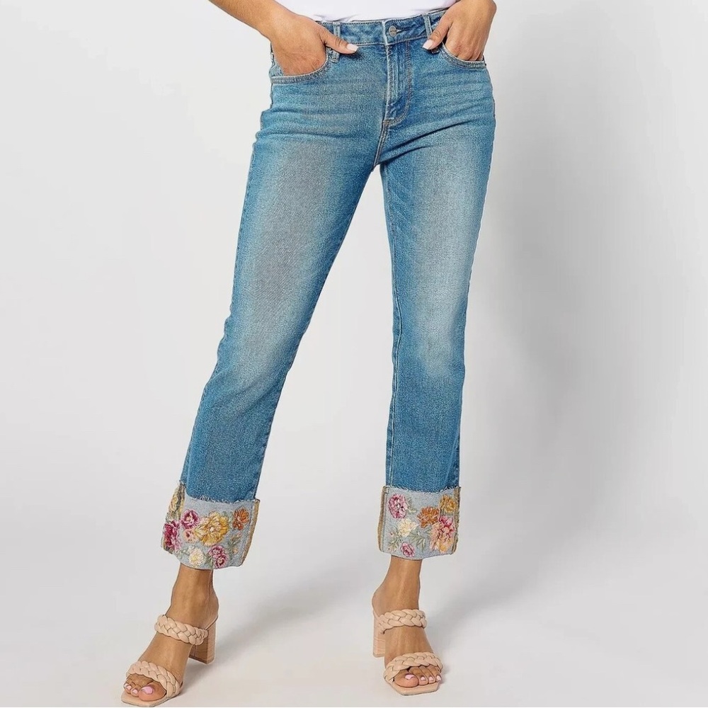 New Driftwood Jeans Women’s Sz 20 Collette Embroidered straight leg cropped - Picture 14 of 14
